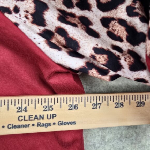Women’s Red Leopard Print Bell Sleeve Top 5XL 100% Polyester Loose Fit - Picture 6 of 6
